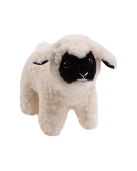 Schwarz-weißes Schaf aus Schafwolle